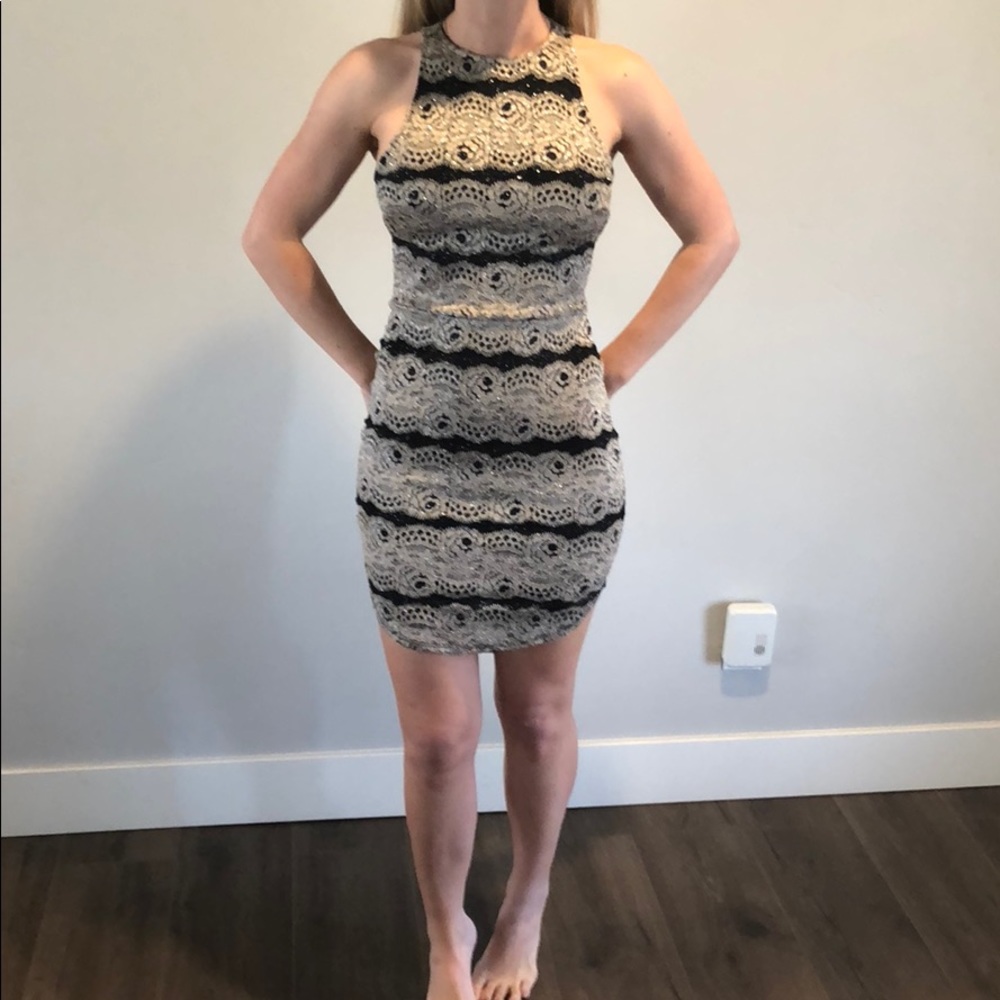 Windsor size small,  black and light gold dress!